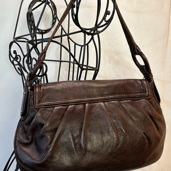 Antonio Melani Soft brown Leather Shoulder Bag #H-12 - Picture 4 of 9